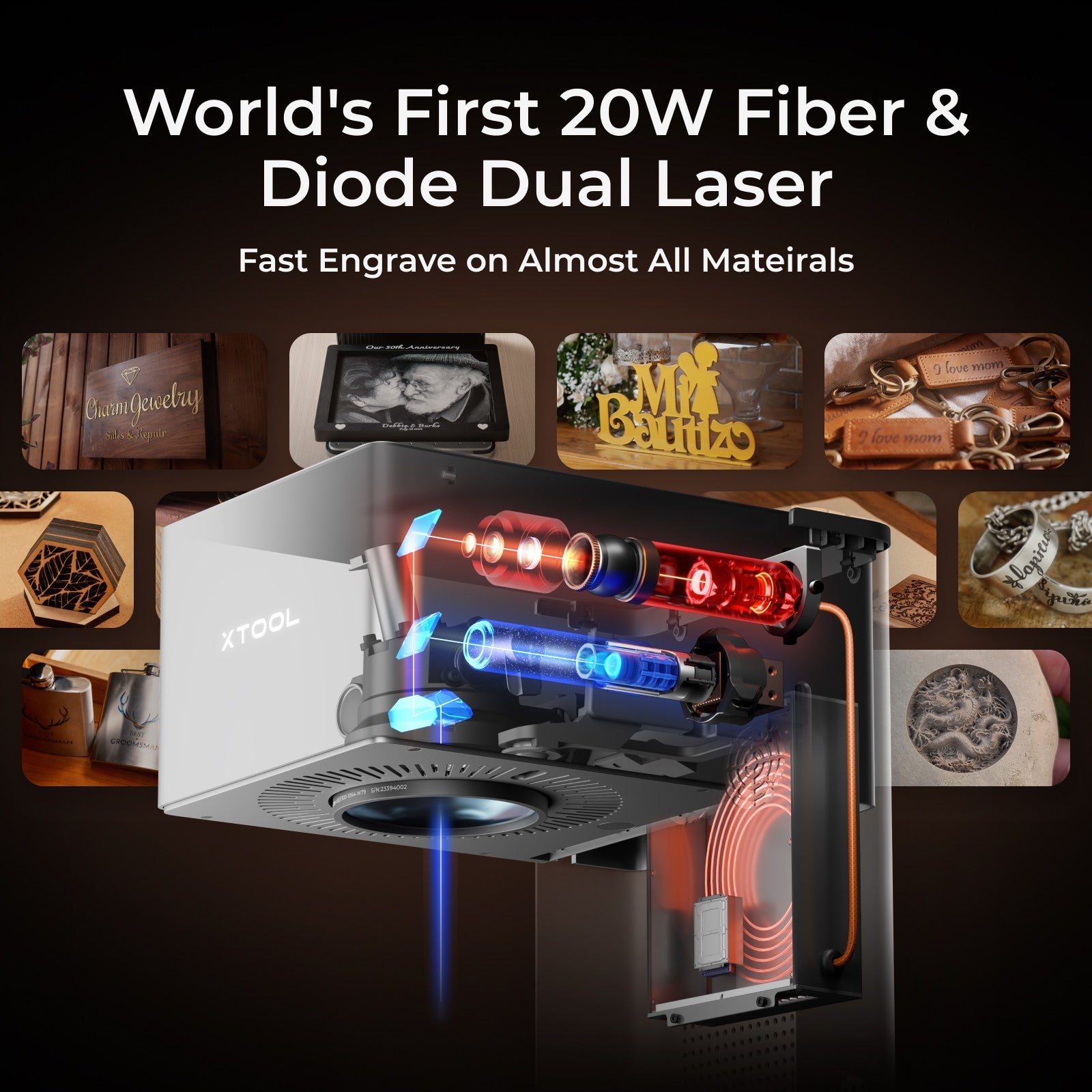 xTool F1 Ultra เครื่องเลเซอร์ 2 in 1 20W Fiber + 20W Diode